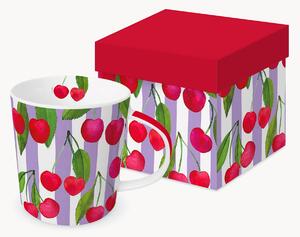 Hrnek z kostního porcelánu New Bone China Cherry & Stripes