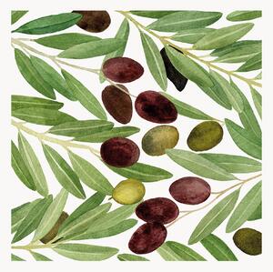 Sada papírových ubrousků Olives & White, 40 dílů