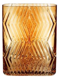 Oranžová skleněná váza Hübsch Deco, výška 18 cm