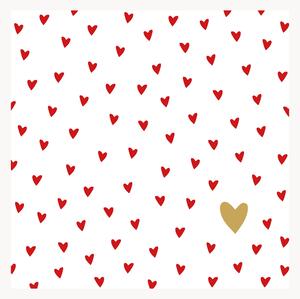 Sada papírových ubrousků Little Hearts, 40 dílů