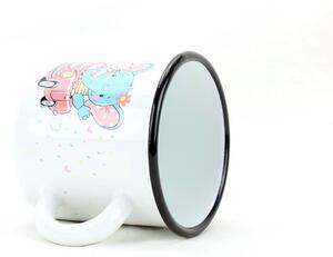 BELIS Smaltovaný hrnek ø 8 cm - 0.35 l bílý "sloník" - ČESKÝ PLECHÁČEK | RADOST enamel - 11108-039DP304