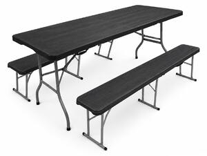 Aga Plastový skládací pivní set Černý