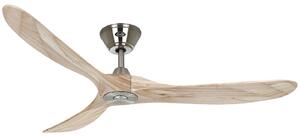 Stropní ventilátor ECO GENUINO, chrom/světlé dřevo, 152 cm – CasaFan CasaFan, Eco Genuino, Dřevo, Obývací pokoj, Dřevo, Moderní