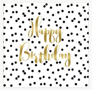 Sada papírových koktejlových ubrousků Birthday Confetti, 60 dílů