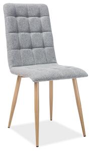 Jídelní čalouněná židle MOTO šedá/dub