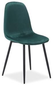Jídelní čalouněná židle FOKS VELVET zelená/černá