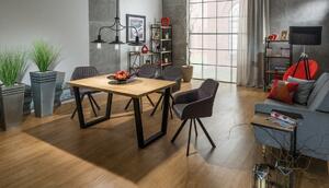 Jídelní stůl VALENTINO 120x80 cm, dýha dub, kov černý