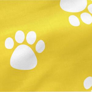 Žluté elastické bavlněné prostěradlo Mr. Fox Dogs, 60 x 120 cm