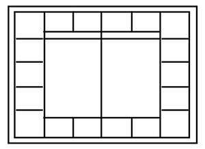 Šatní skříň 300 cm s posuvnými dveřmi se zrcadly v bílé matné barvě KN1108