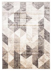Makro Abra Kusový koberec PETRA 3019 1 244 Geometrický Moderní šedý béžový hnědý Rozměr: 80x150 cm