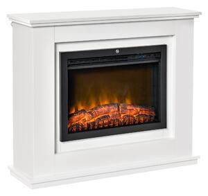 Elektrický krb s 3D LED plameny a dálkovým ovladačem, bílý 820-195V90