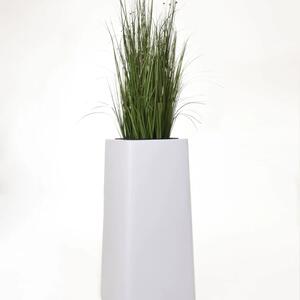 Květináč IKONO BLOCK, sklolaminát, výška 90 cm, bílý