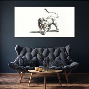 Obraz na plátně Obraz na plátně Kreslení zvířecí kočka lva