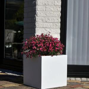 Vivanno samozavlažovací květináč BLOCK, sklolaminát, 40x40x40 cm, bílý mat