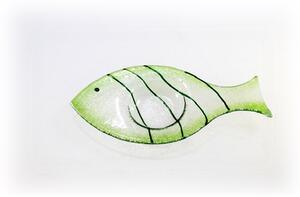 BDK-GLASS Skleněný svícínek rybička - FISH - zelená Rozměr: 17x8cm
