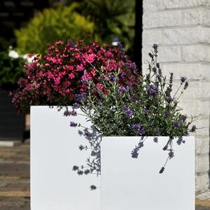 Vivanno samozavlažovací květináč BLOCK, sklolaminát, 40x40x40 cm, bílý mat