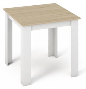 Jídelní stůl 80x80 cm v dekoru dub sonoma v kombinaci s bílou barvou KN360
