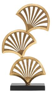 Kovová soška ve zlatém dekoru Mauro Ferretti Triple Leaf