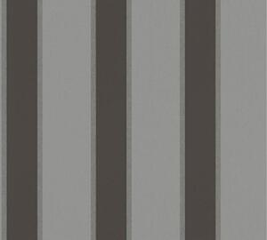 A.S. Création | Vliesová tapeta na zeď Alpha 33329-4 | 0,53 x 10,05 m | šedá, metalická, černá