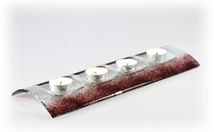 BDK-GLASS Skleněný svícen TUNNEL na 4 svíčky fialový