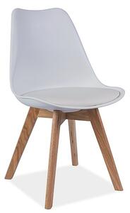 Plastová jídelní židle v bílém provedení s bukovými nožičkami KN361