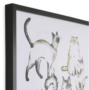 Nástěnný plakát v rámu Art for the home Home Is Where The Cat Is, 50 x 50 cm
