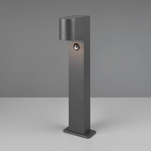 Trio Lighting Soklové světlo Roya, senzor pohybu, antracit, stmívatelný, Černá, Hliník, Moderní