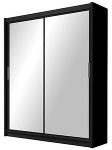 Moderní šatní skříň 120 cm s posuvnými dveřmi v černé barvě KN453