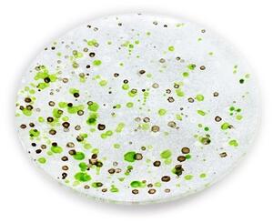 BDK-GLASS Kulatý skleněný mělký talíř COUNTRY - do zelena Průměr: 20cm