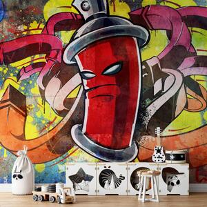 Fototapeta Graffiti monster - street art s barevným pozadím