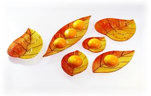 BDK-GLASS Skleněný svícínek LÍSTEK - oranžovo-ambrový Rozměr: 12x8,5cm