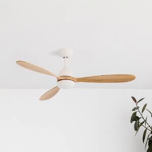 Stropní ventilátor Poros, LED světlo bílá / dřevo