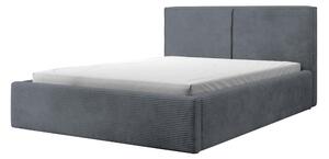 Manželská postel 140 cm Fatime (s roštem) (s úl. prostorem) (šedá + černá)