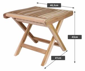 Skládací teakový stolička Divero do koupelny, 45 cm