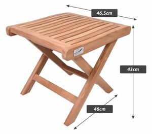 Skládací teaková stolička BACAN, výška 43 cm