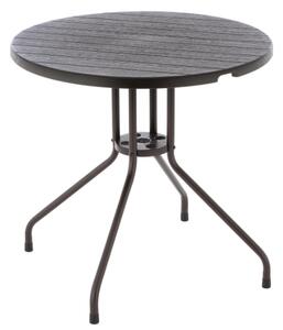 Kulatý zahradní stůl dřevěný design, hnědý, 80 cm