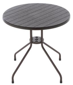 Kulatý zahradní stůl dřevěný design, hnědý, 80 cm