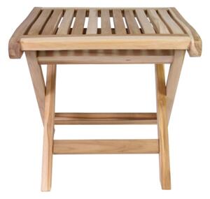 Skládací teakový stolička Divero do koupelny, 45 cm