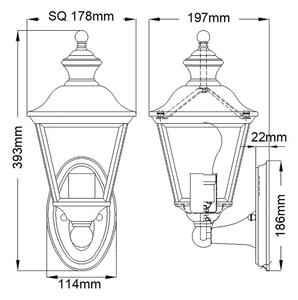 Kichler KL-BAY-SHORE1-M-Venkovní nástěnné svítidlo BAY SHORE 1xE27/60W/230V IP44