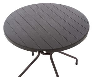 Kulatý zahradní stůl dřevěný design, hnědý, 80 cm