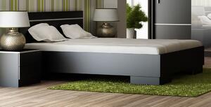 Manželská postel s roštem 160x200 cm v černé matné barvě KN535