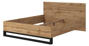 HELL S 31 manželská postel 160 cm, dub Wotan / černá