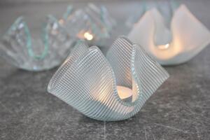 BDK-GLASS Skleněný svícen KVĚT - ornamentální sklo Krizet