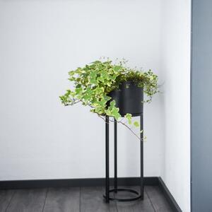 Vivanno květináč na vysokých nohách ELEVATE ROUND, ocel, výška 69 cm, černý mat