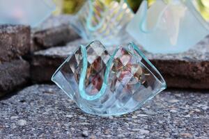 BDK-GLASS Skleněný svícen KVĚT - ornamentální sklo Grosfield