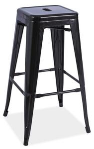 Barová kovová židle LONG černá