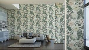 Vliesová tapeta na zeď Michalsky 3 36518-2 | 0,53 x 10,05 m | zelená, bílá, šedá, růžová | A.S. Création