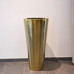 Vivanno luxusní květináč RONDO CLASSICO, sklolaminát, výška 80 cm, zlatá metalíza