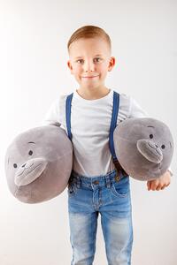 Sleep-well Plyšák - polštářek mikrospandex 55cm - TULEŇ ŠEDÝ