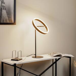 Stolní lampa LED Lucande Yekta, černá, 59 cm, stmívatelná